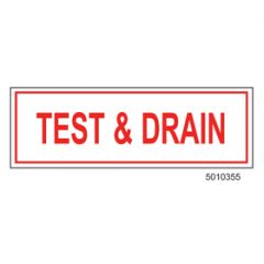 Sign Alum  6 x 2 Test & Drain