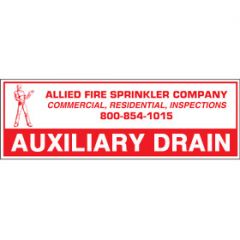 Sign Alum Personalized 6 x 2 Auxiliary Drain