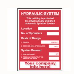 Sign Alum Personalized 5 x 7 Hydraulic System