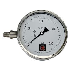 Glycerine Filled Calibrated Gauge with Certificate (for Riptide Water Diffusers) Left Hand
