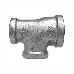 Pipe Fitting Malleable Galvanized Iron Reducing Tee 1" x 3/4" x 1"