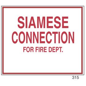 Sign Alum 12x10 Siamese Connection for Fire Dept (200/64#)