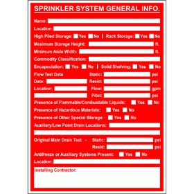 Sign Vinyl Decal 5x7 Sprinkler System-General Information