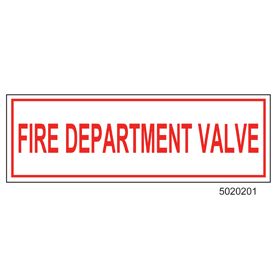 Sign Vinyl Decal 6x2 Fire Department Valve (100/.6#)